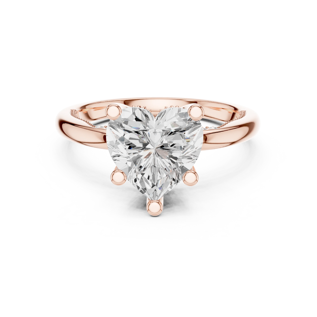 Hidden Halo Heart Cut Diamond Engagement Ring