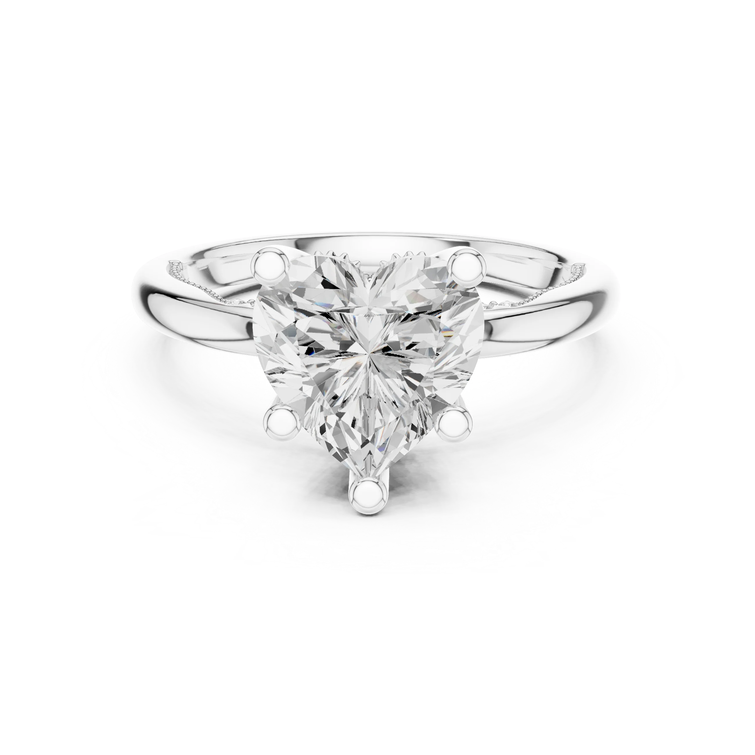 Hidden Halo Heart Cut Diamond Engagement Ring