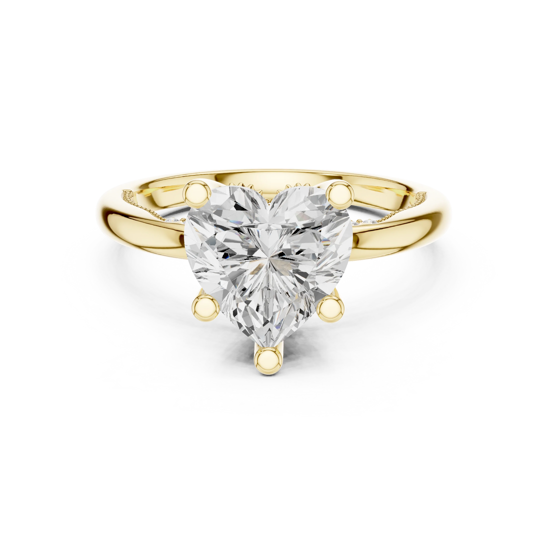 Hidden Halo Heart Cut Diamond Engagement Ring