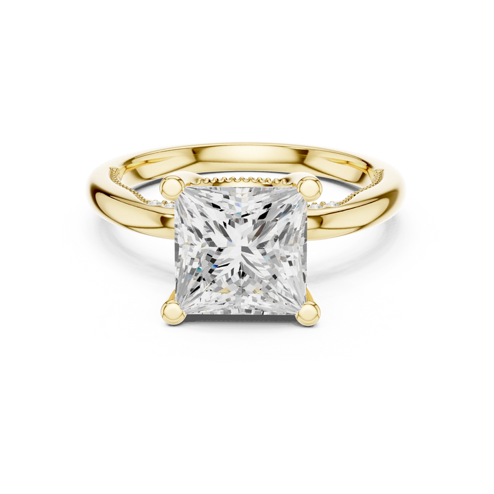 Hidden Halo Princess Cut Diamond Engagement Ring