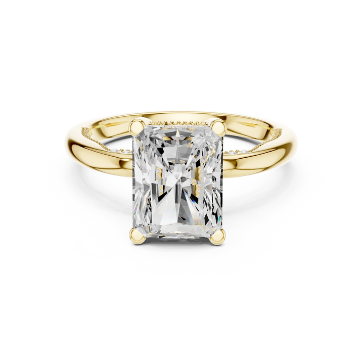 Hidden Halo Radiant Cut Diamond Engagement Ring