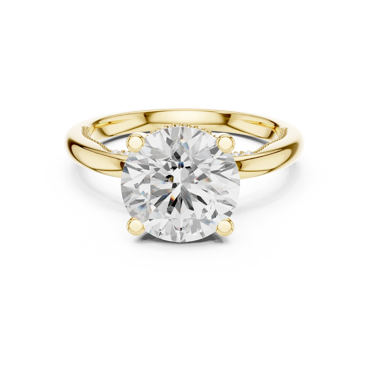 Hidden Halo Round Cut Diamond Engagement Ring