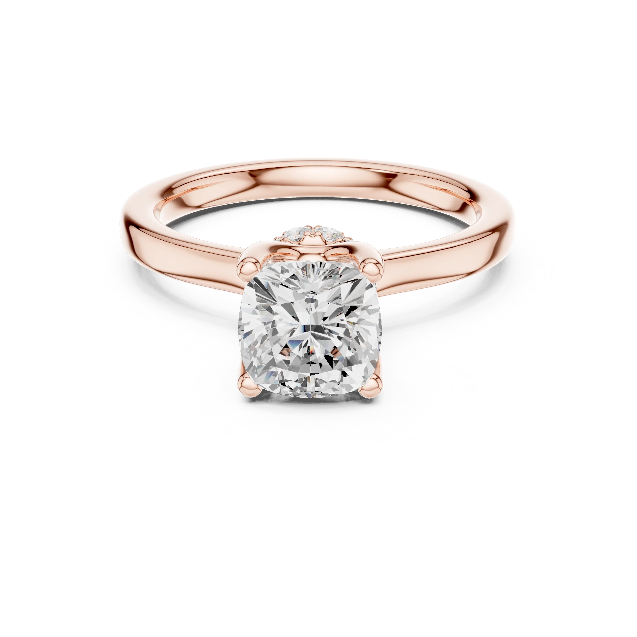 Radiant Shape Diamond Hidden Halo Engagement Ring