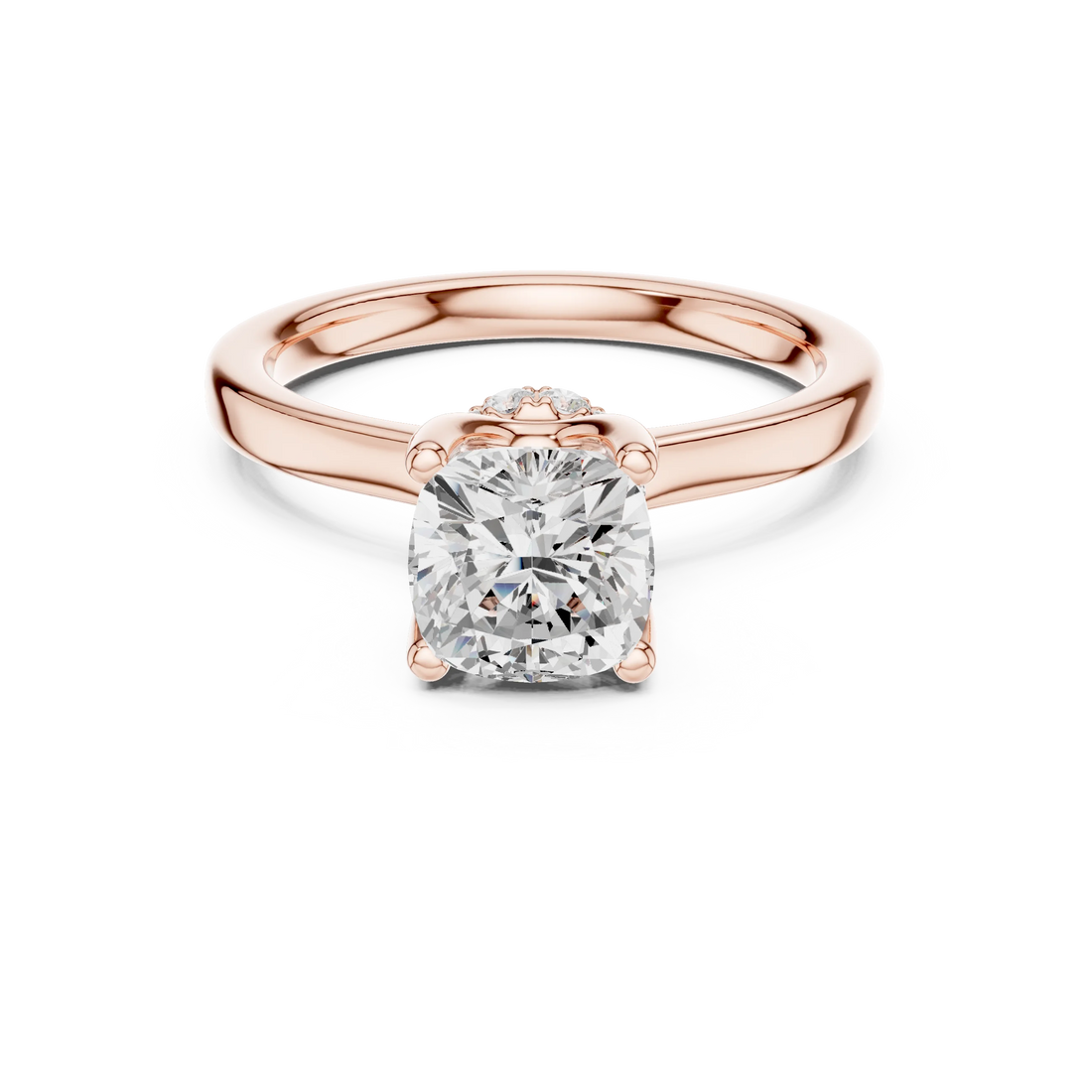 Radiant Shape Diamond Hidden Halo Engagement Ring