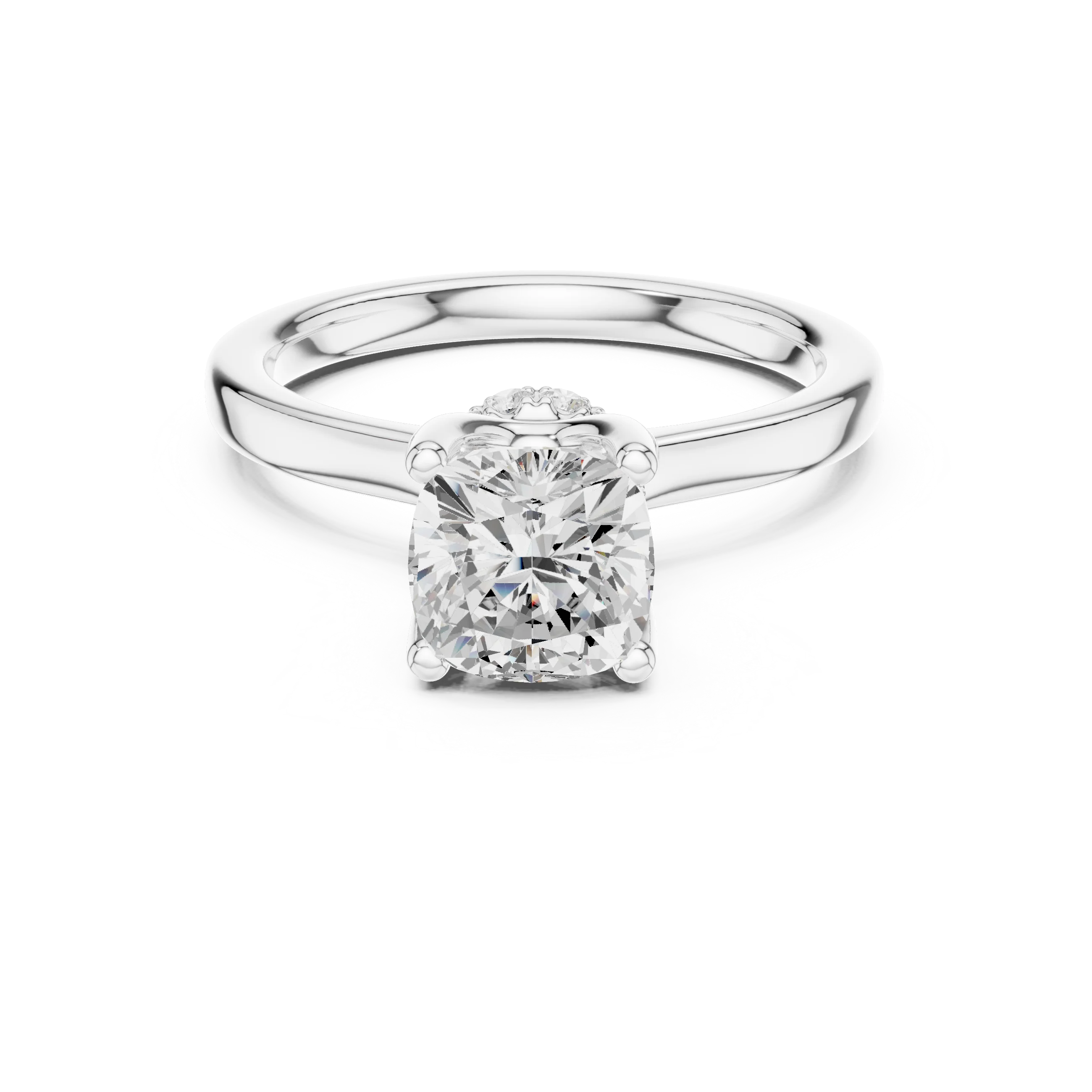 Radiant Shape Diamond Hidden Halo Engagement Ring