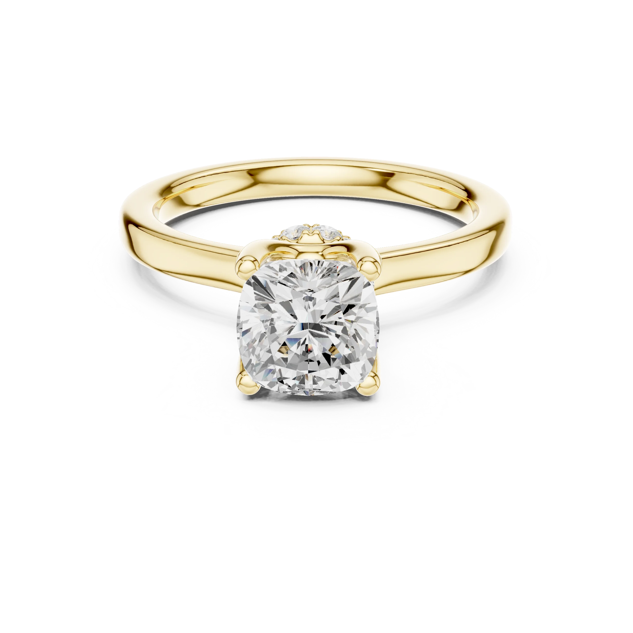 Radiant Shape Diamond Hidden Halo Engagement Ring