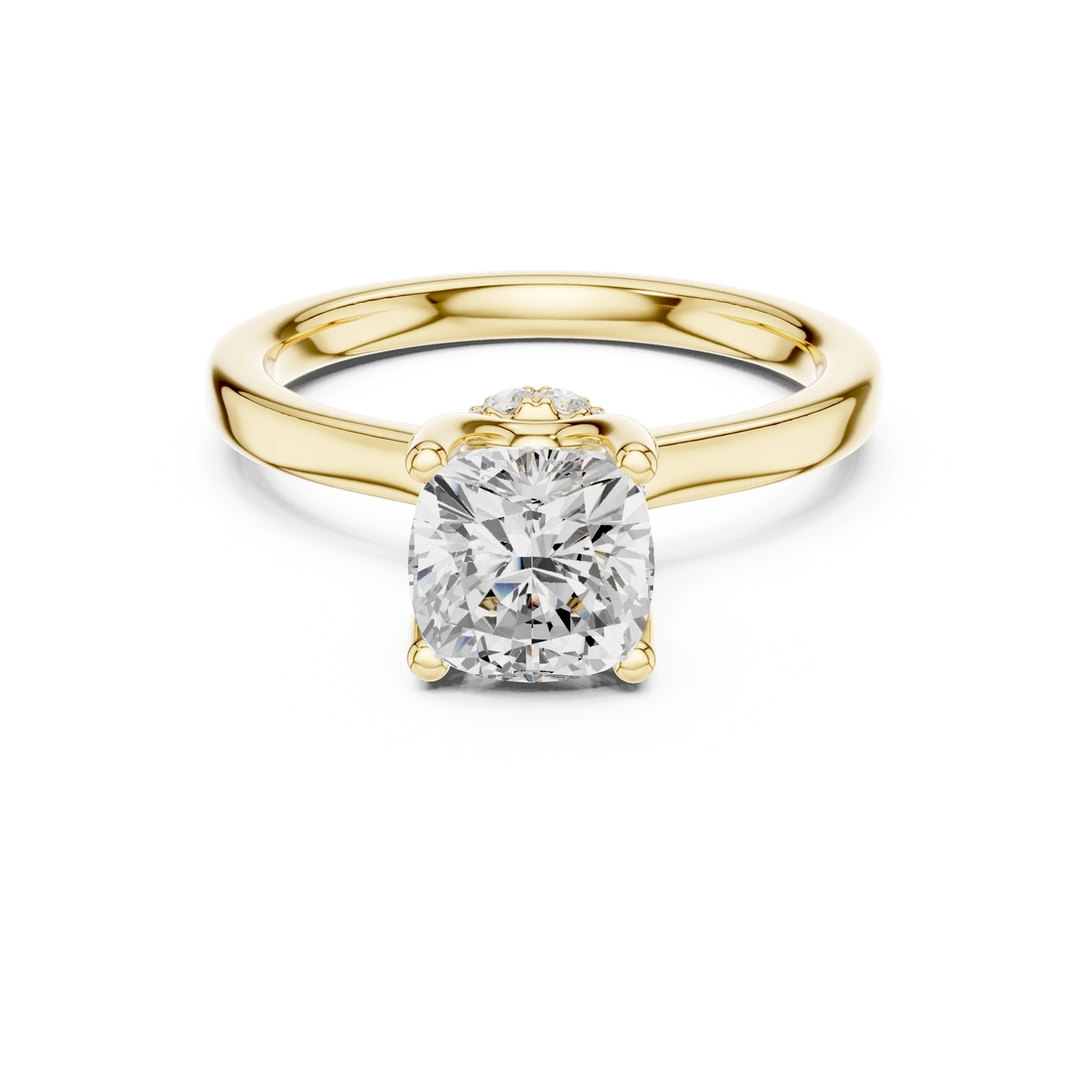 Radiant Shape Diamond Hidden Halo Engagement Ring