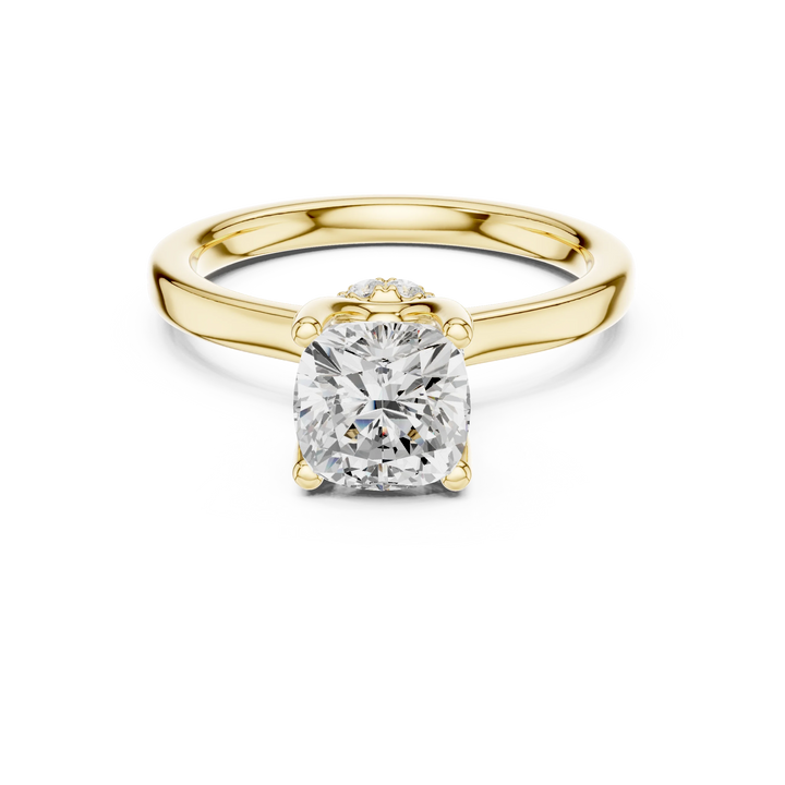 Radiant Shape Diamond Hidden Halo Engagement Ring