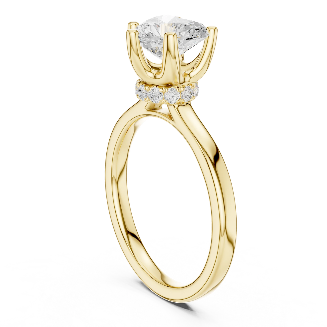 Heart Shape Diamond Hidden Halo Engagement Ring