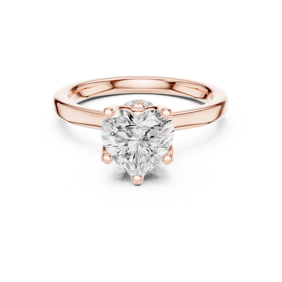 Heart Shape Diamond Hidden Halo Engagement Ring