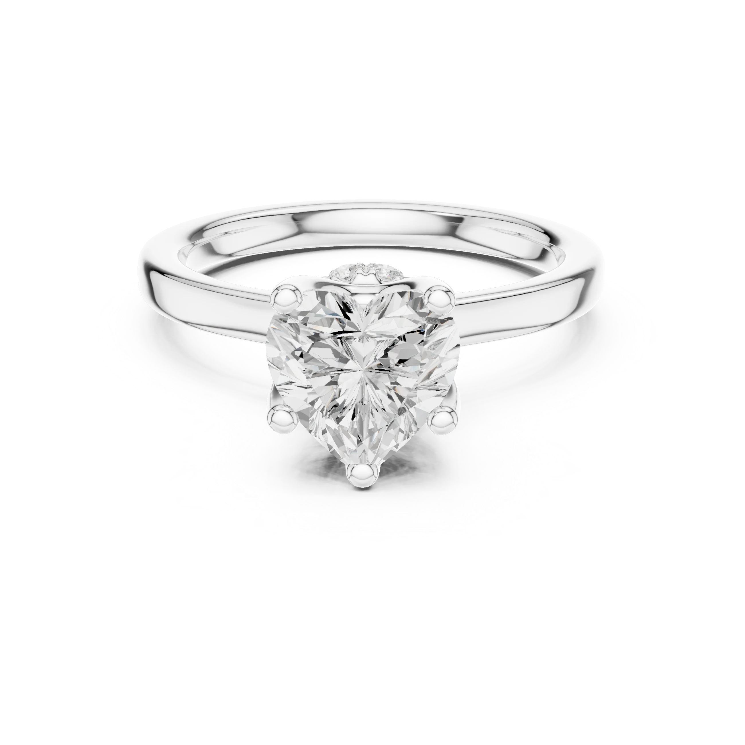 Heart Shape Diamond Hidden Halo Engagement Ring