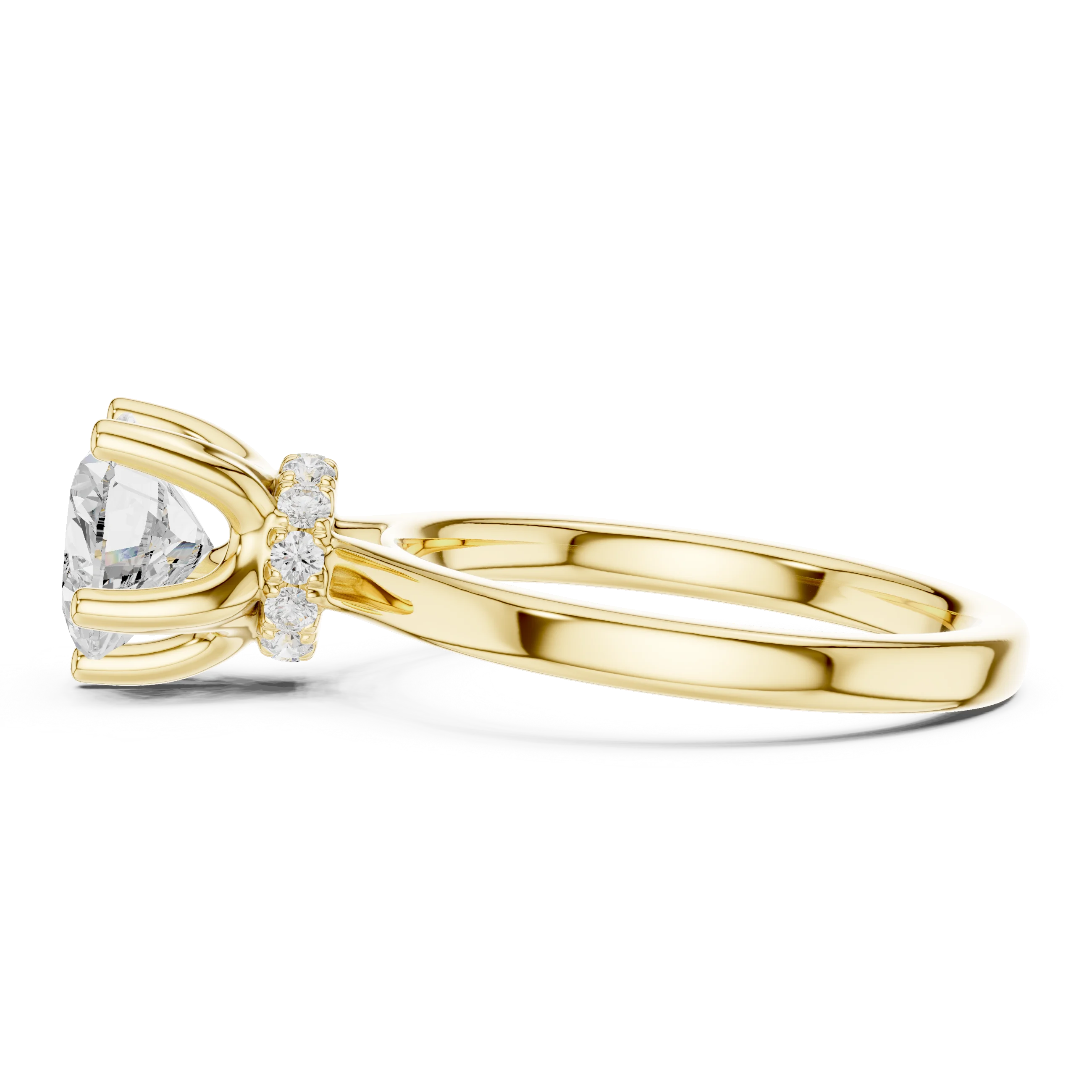 Heart Shape Diamond Hidden Halo Engagement Ring