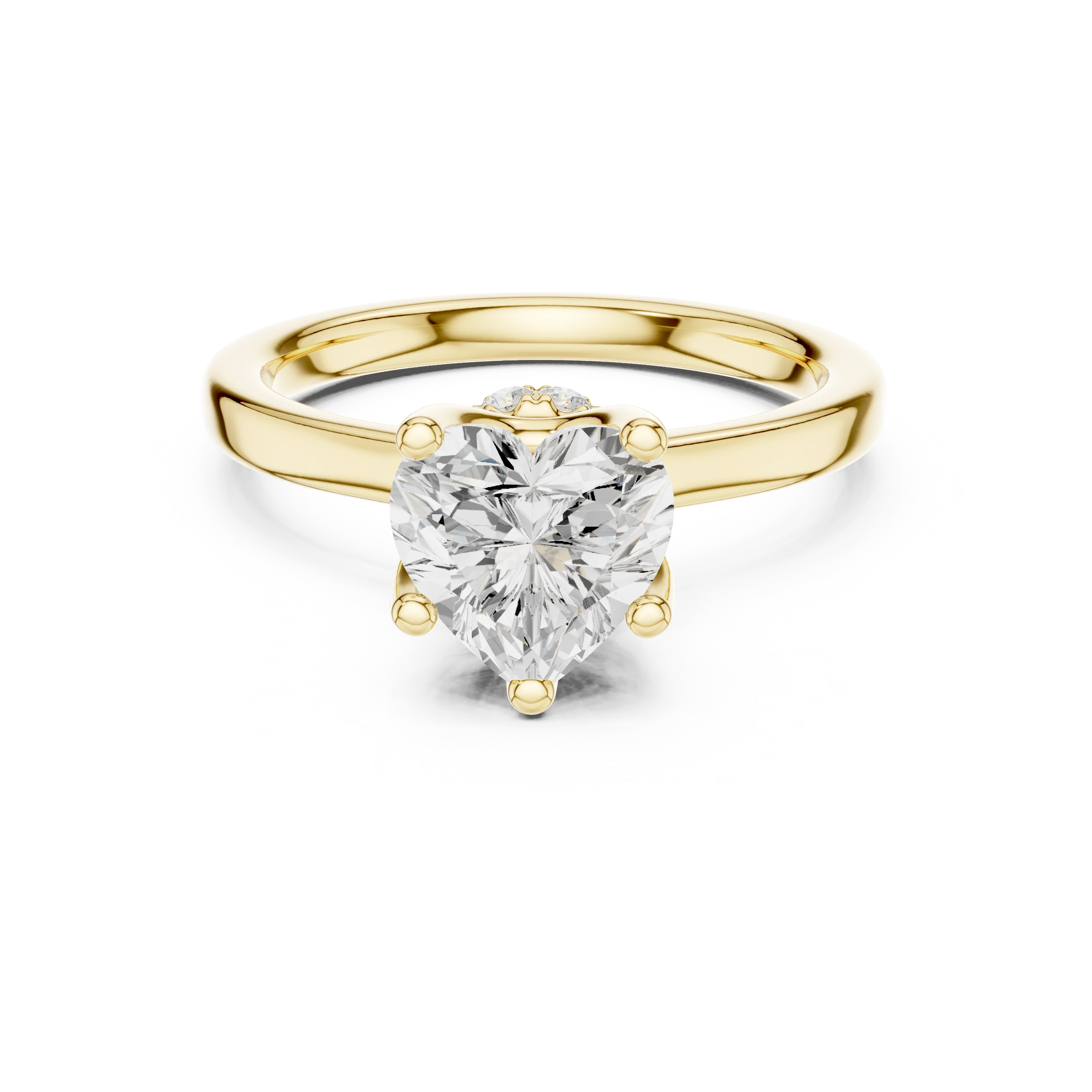 Heart Shape Diamond Hidden Halo Engagement Ring