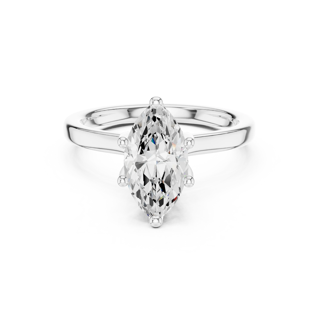Marquise Shape Diamond Hidden Halo Engagement Ring