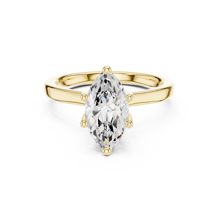 Marquise Shape Diamond Hidden Halo Engagement Ring