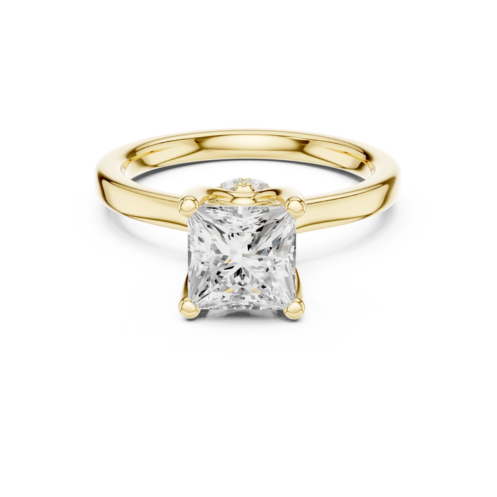 Princess Shape Diamond Hidden Halo Engagement Ring