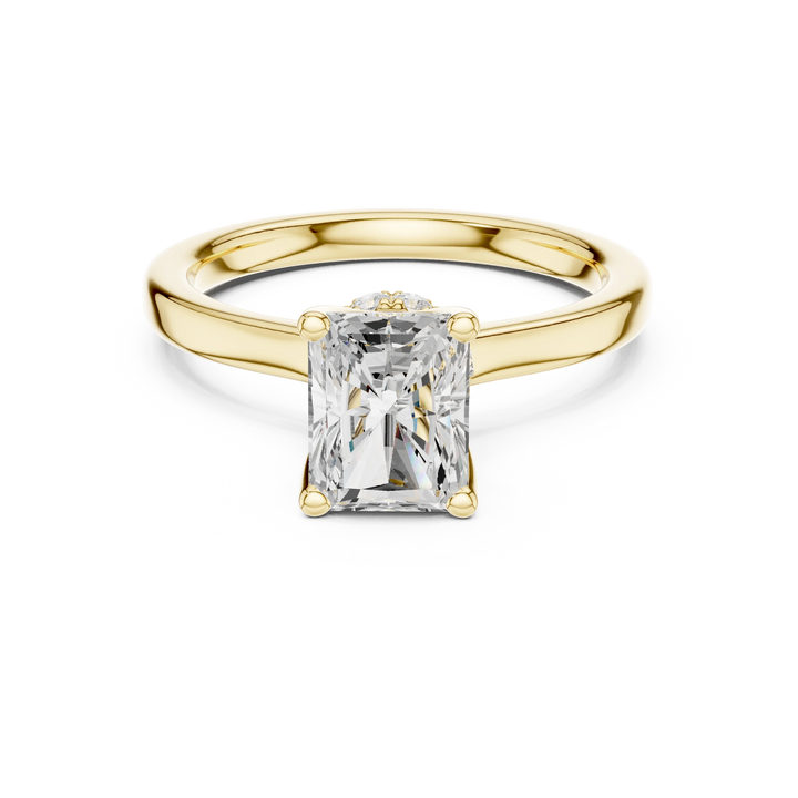 Radiant Shape Diamond Hidden Halo Engagement Ring