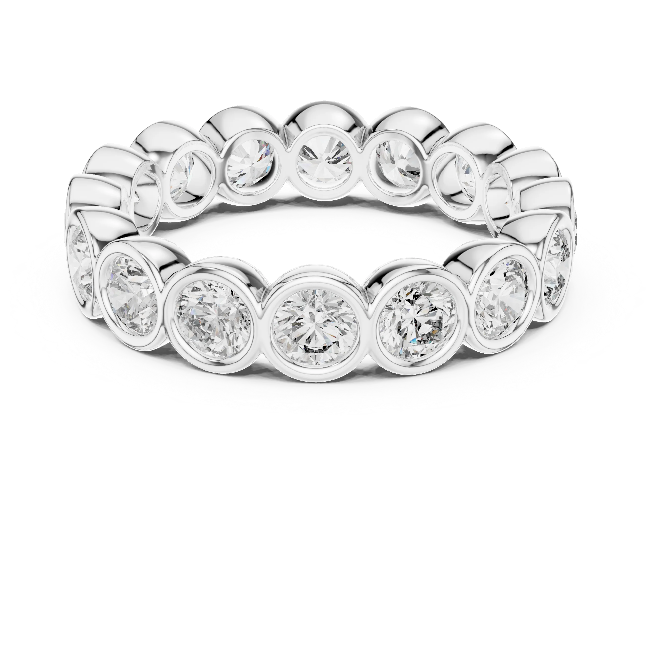 Round Bezel Set Full Eternity Diamond Band