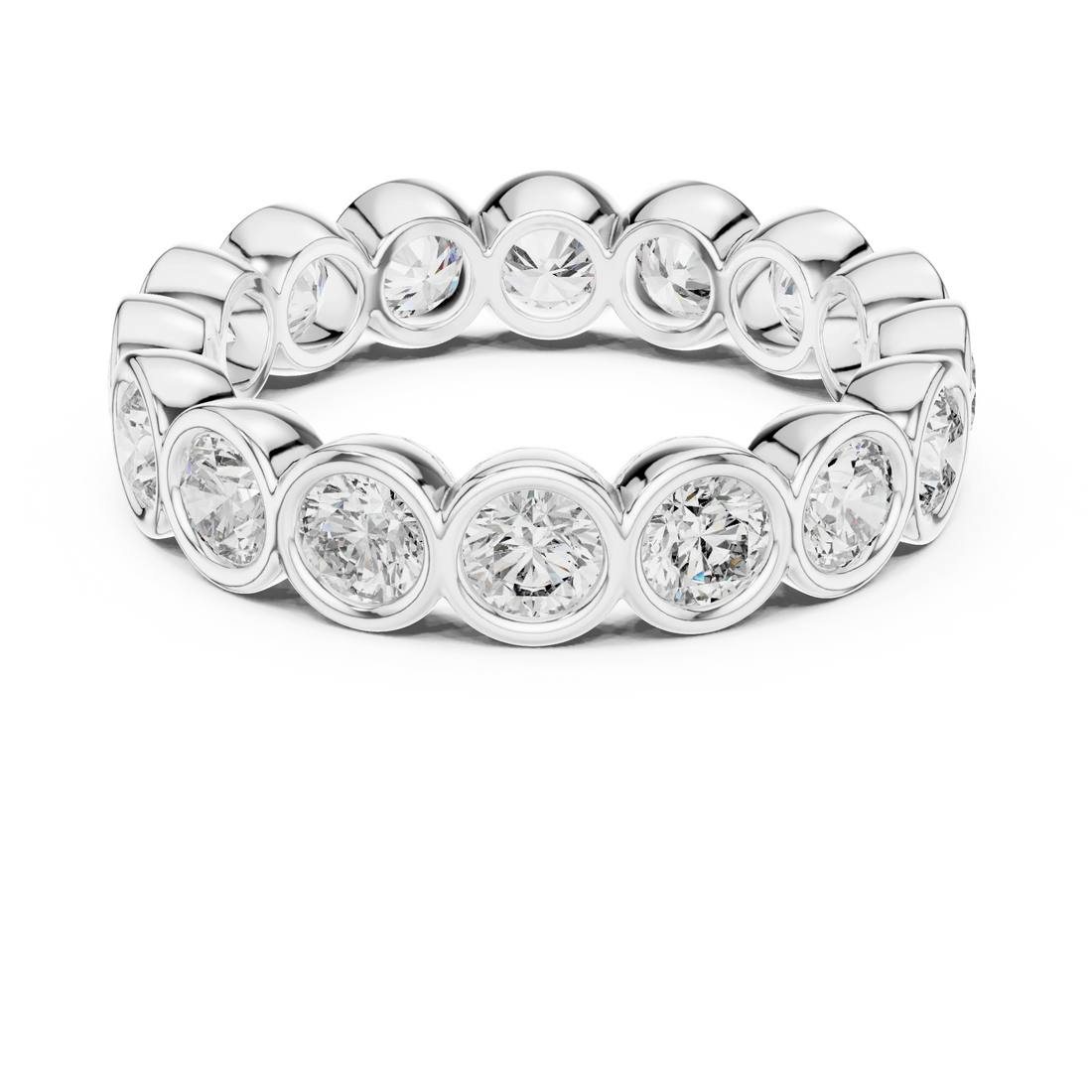 Round Bezel Set Full Eternity Diamond Band
