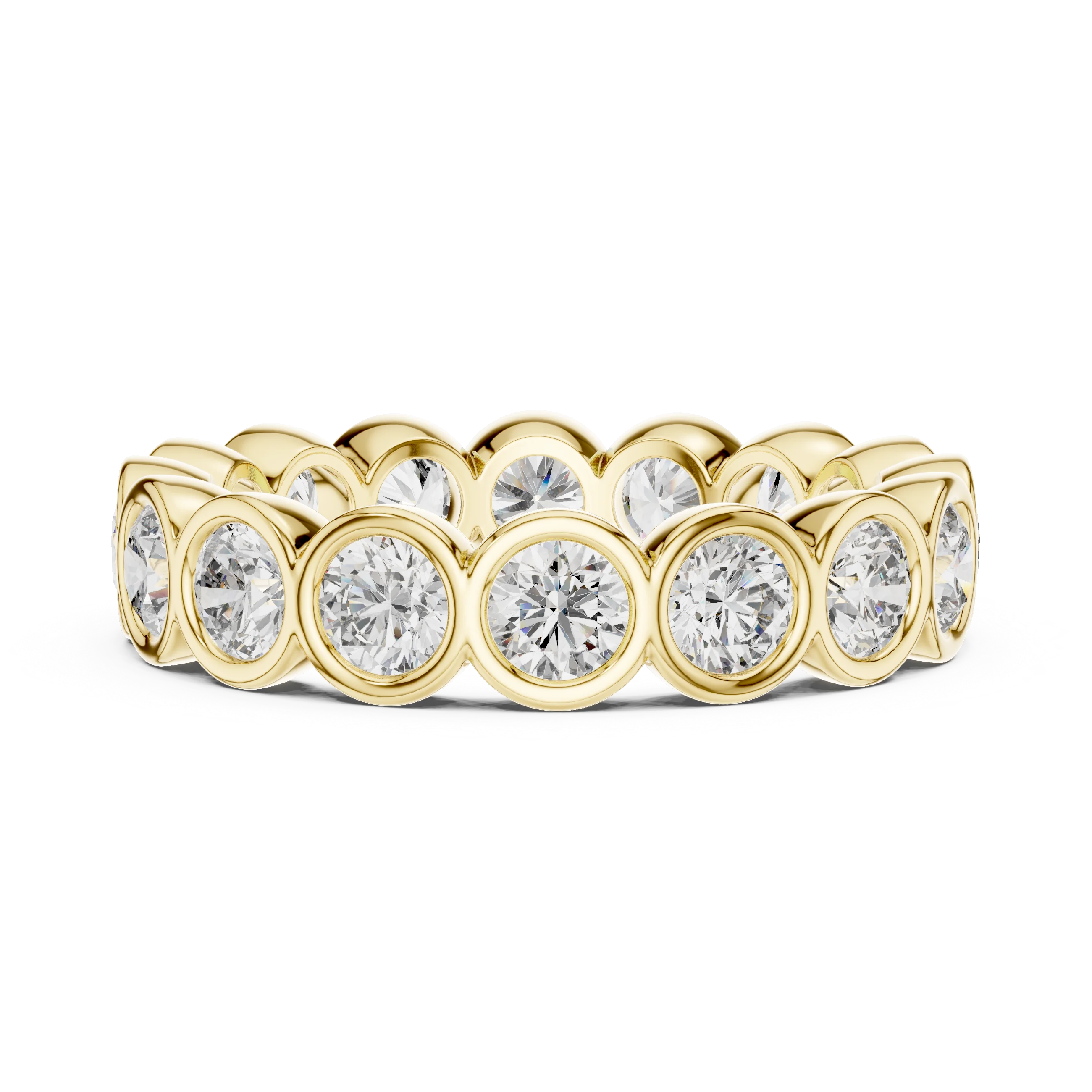 Round Bezel Set Full Eternity Diamond Band
