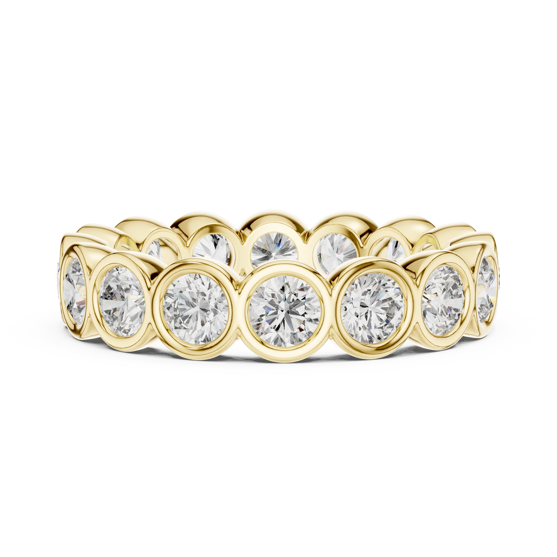 Round Bezel Set Full Eternity Diamond Band