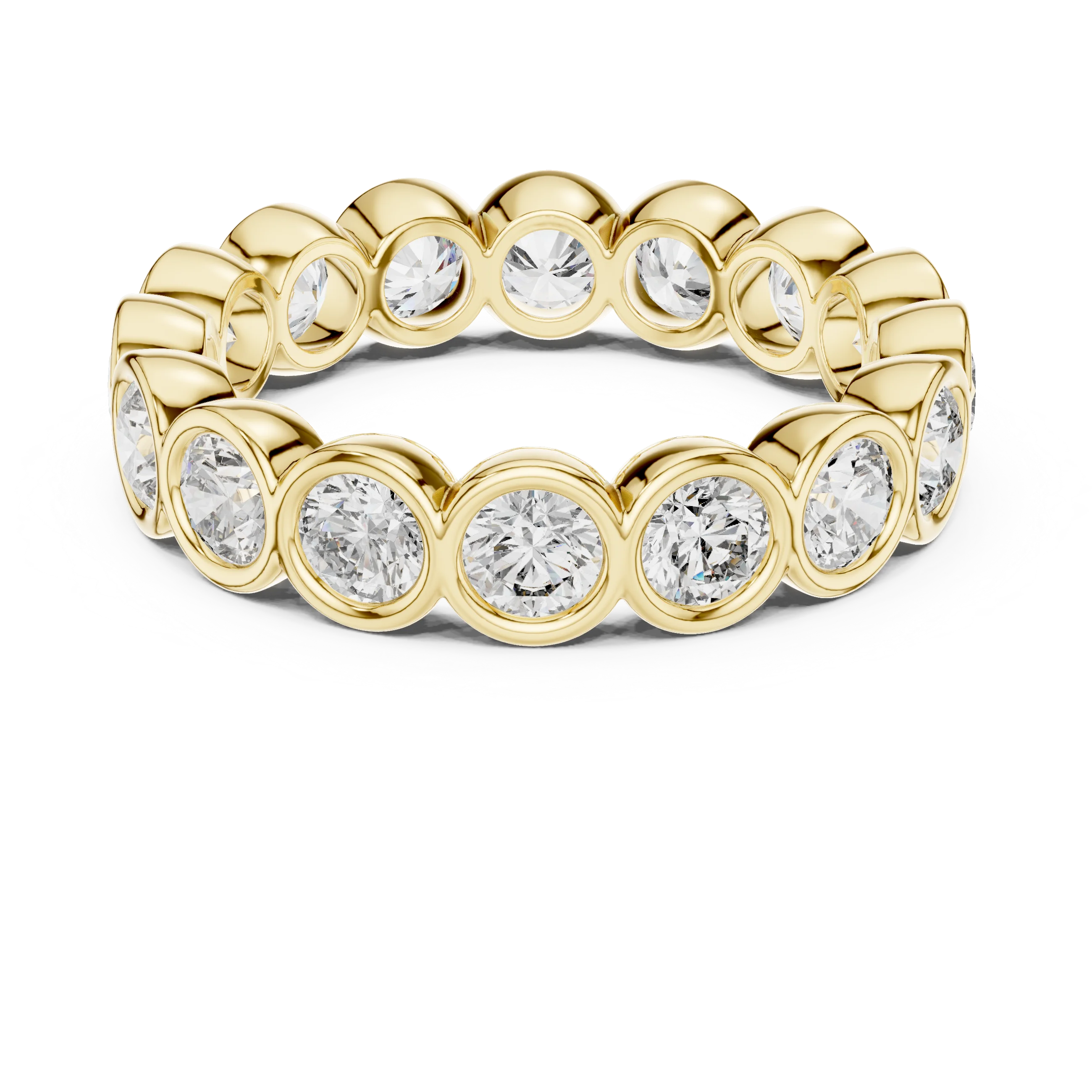 Round Bezel Set Full Eternity Diamond Band