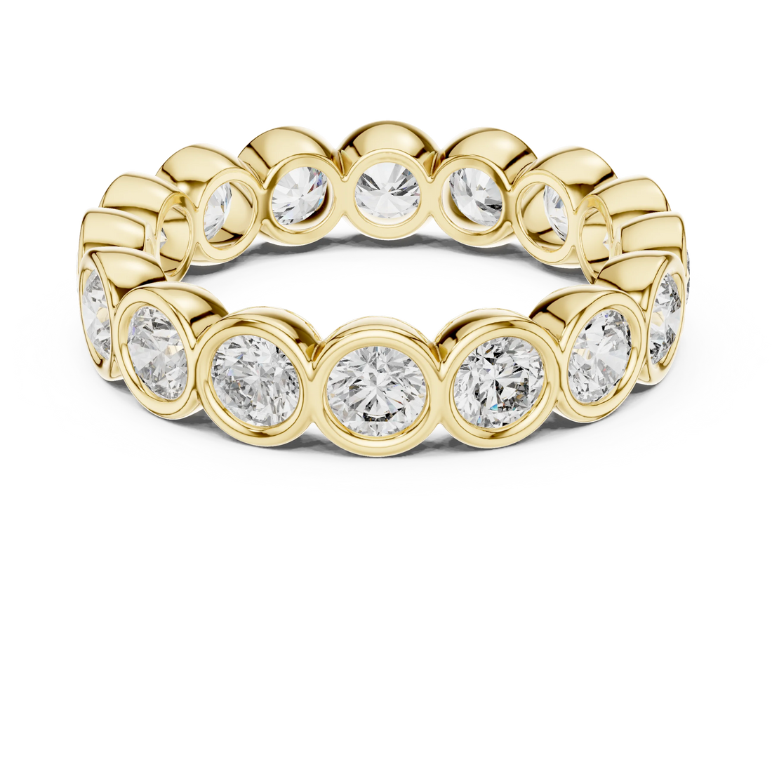 Round Bezel Set Full Eternity Diamond Band