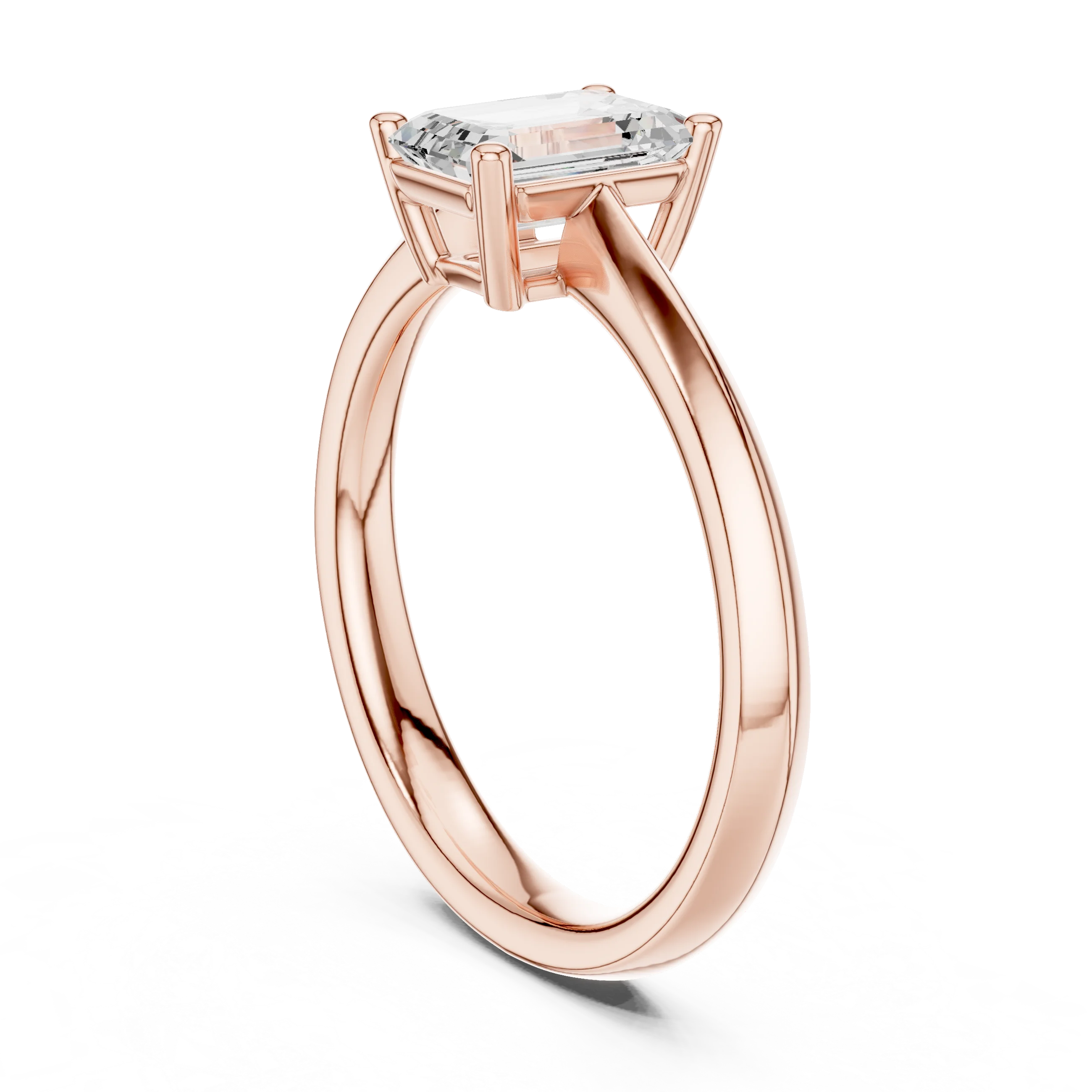 Emerald-Cut Solitaire Diamond Ring