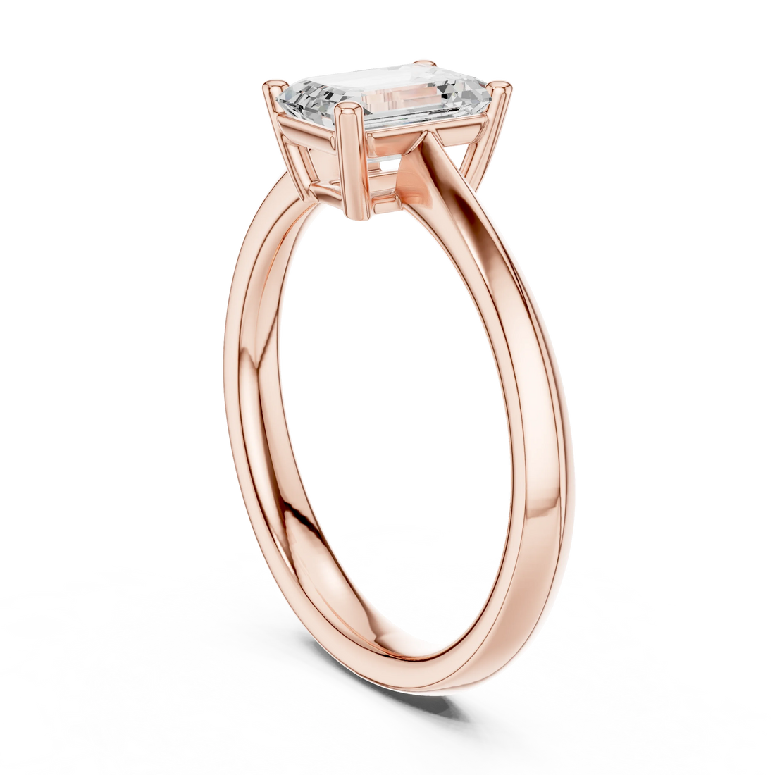 Emerald-Cut Solitaire Diamond Ring