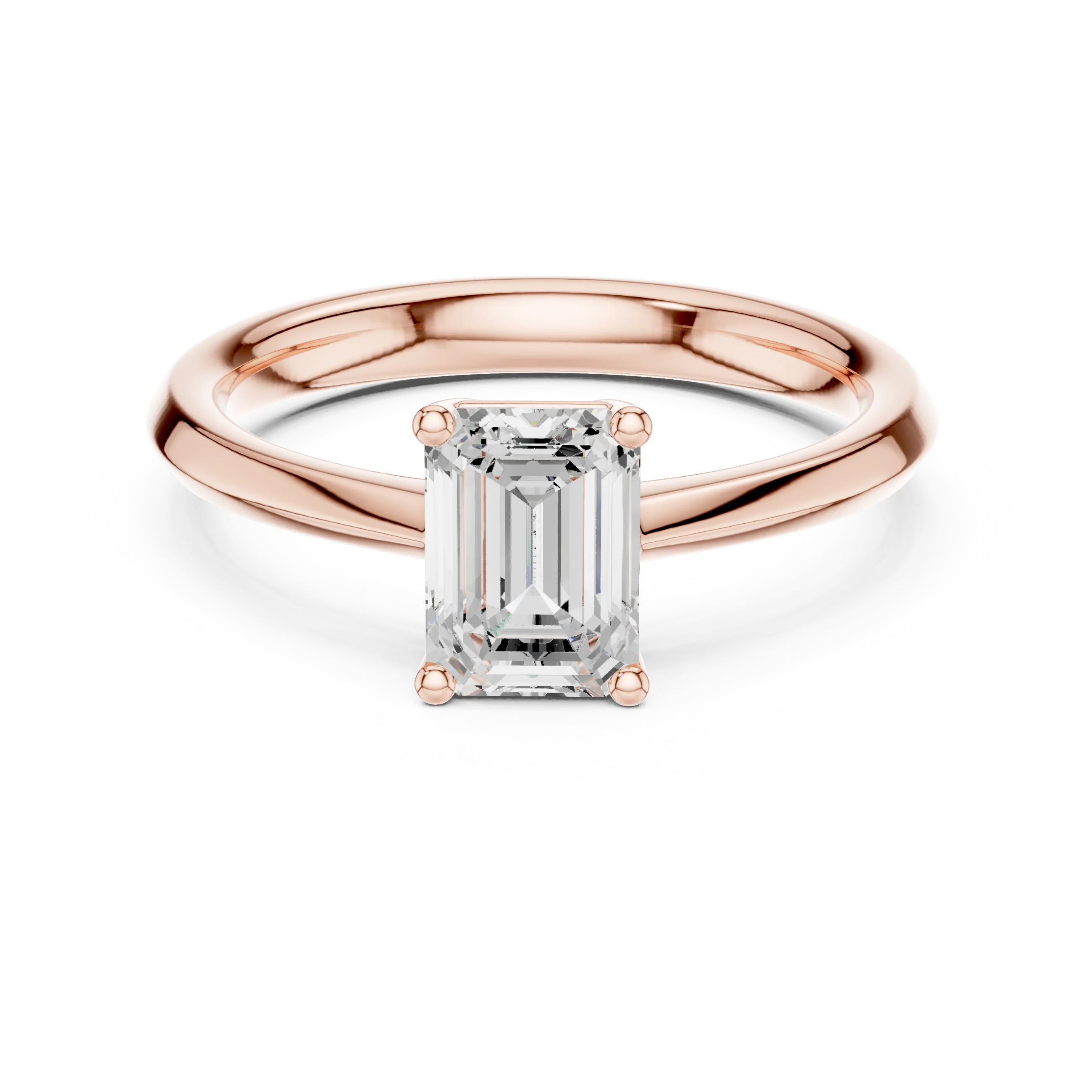 Emerald-Cut Solitaire Diamond Ring