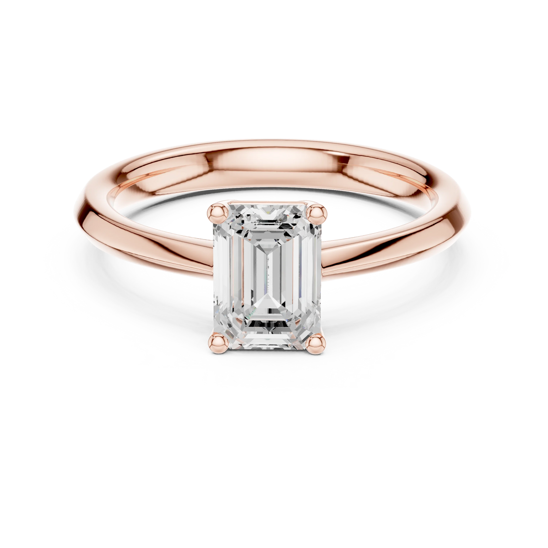 Emerald-Cut Solitaire Diamond Ring