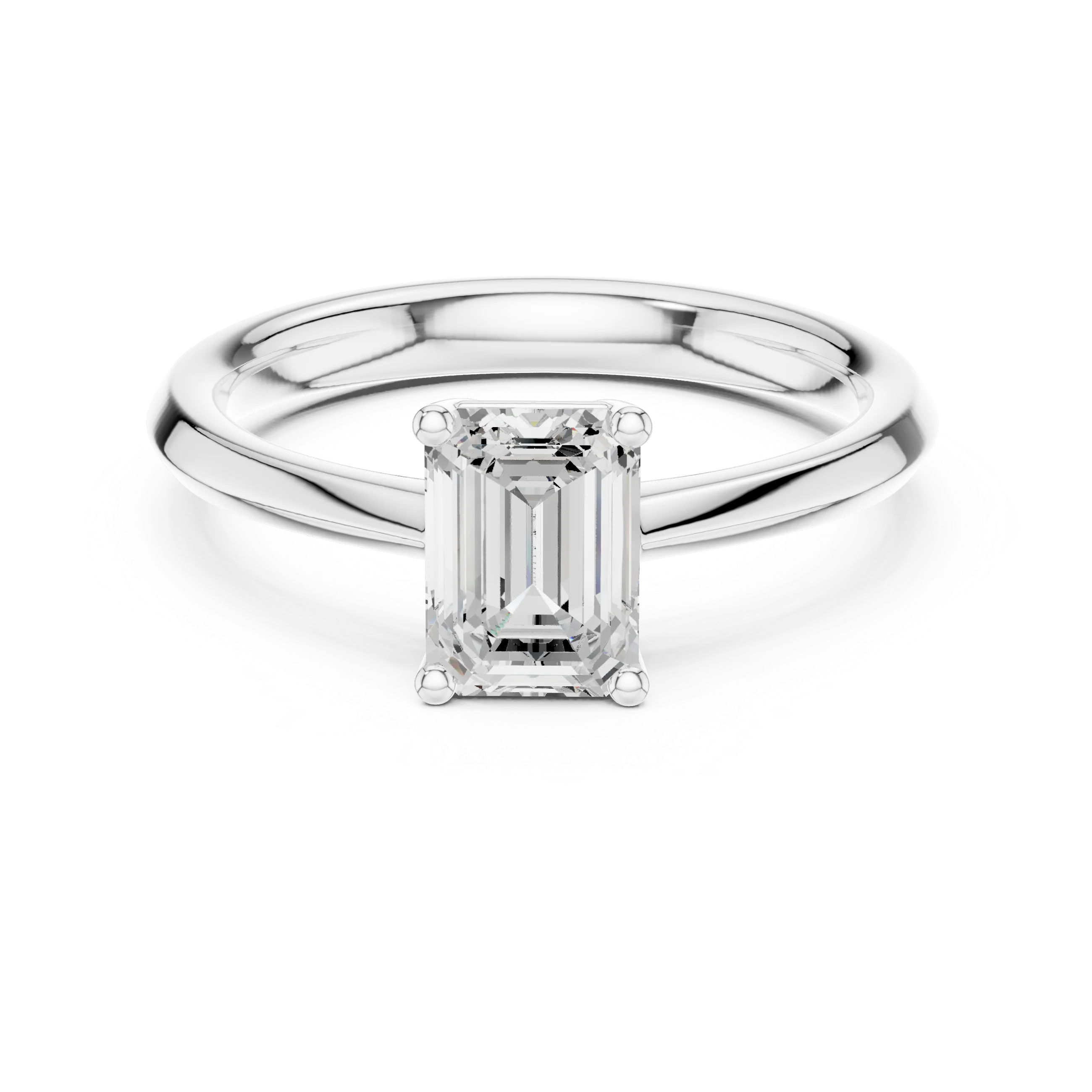 Emerald-Cut Solitaire Diamond Ring