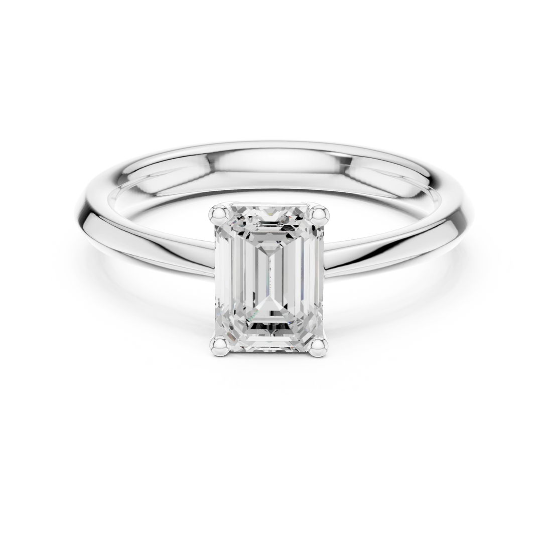 Emerald-Cut Solitaire Diamond Ring