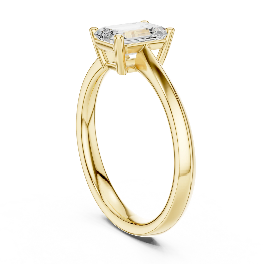Emerald-Cut Solitaire Diamond Ring