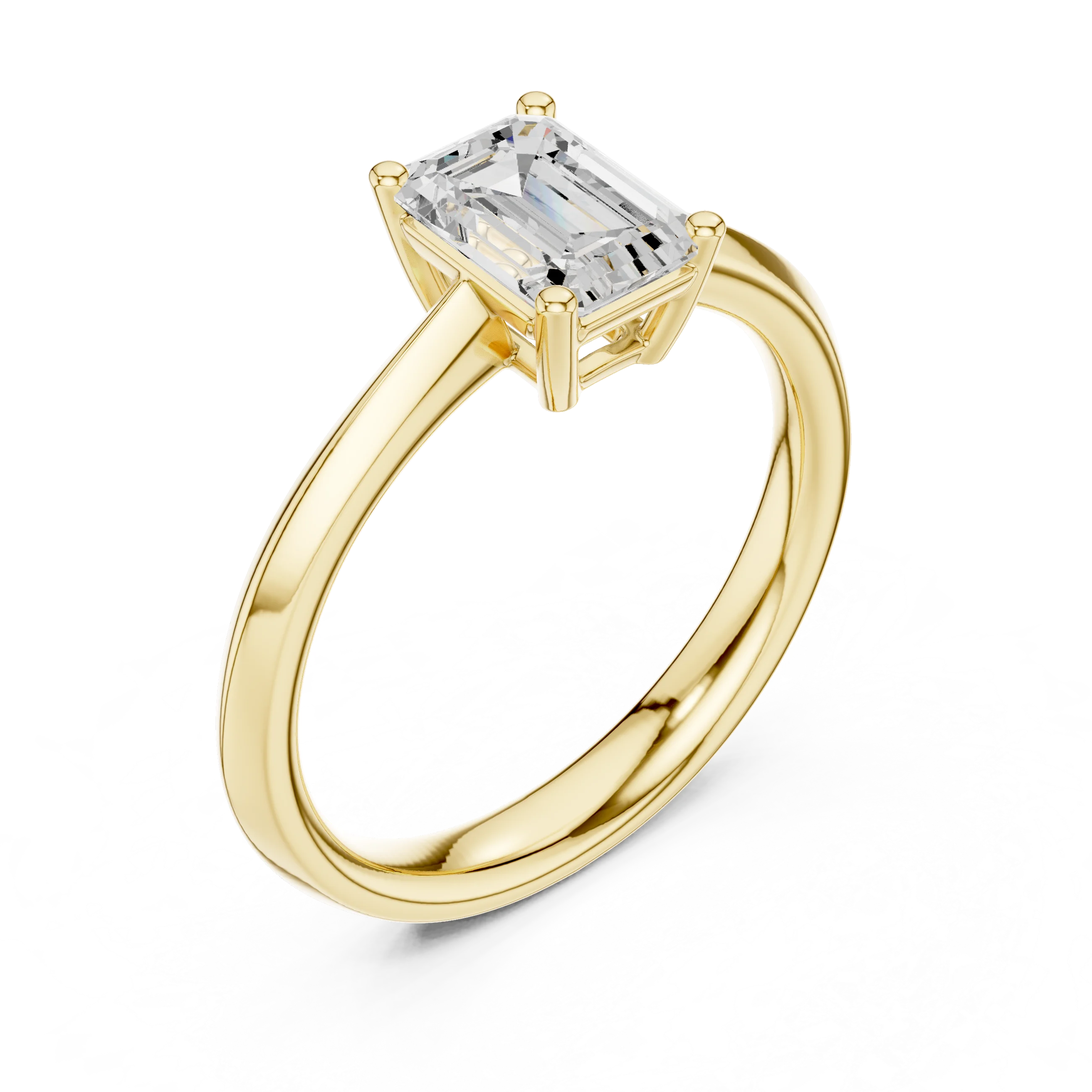 Emerald-Cut Solitaire Diamond Ring
