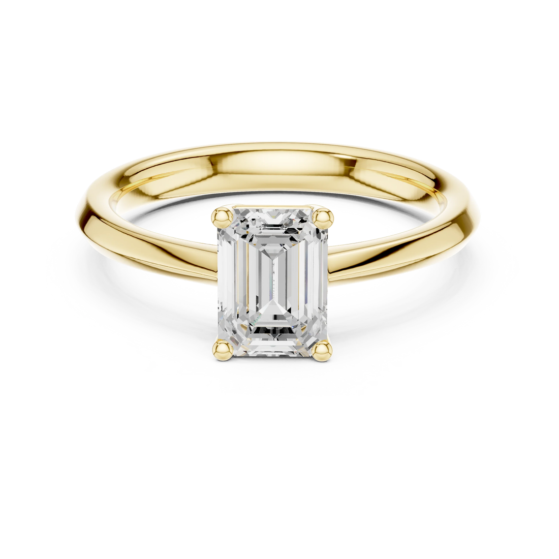 Emerald-Cut Solitaire Diamond Ring