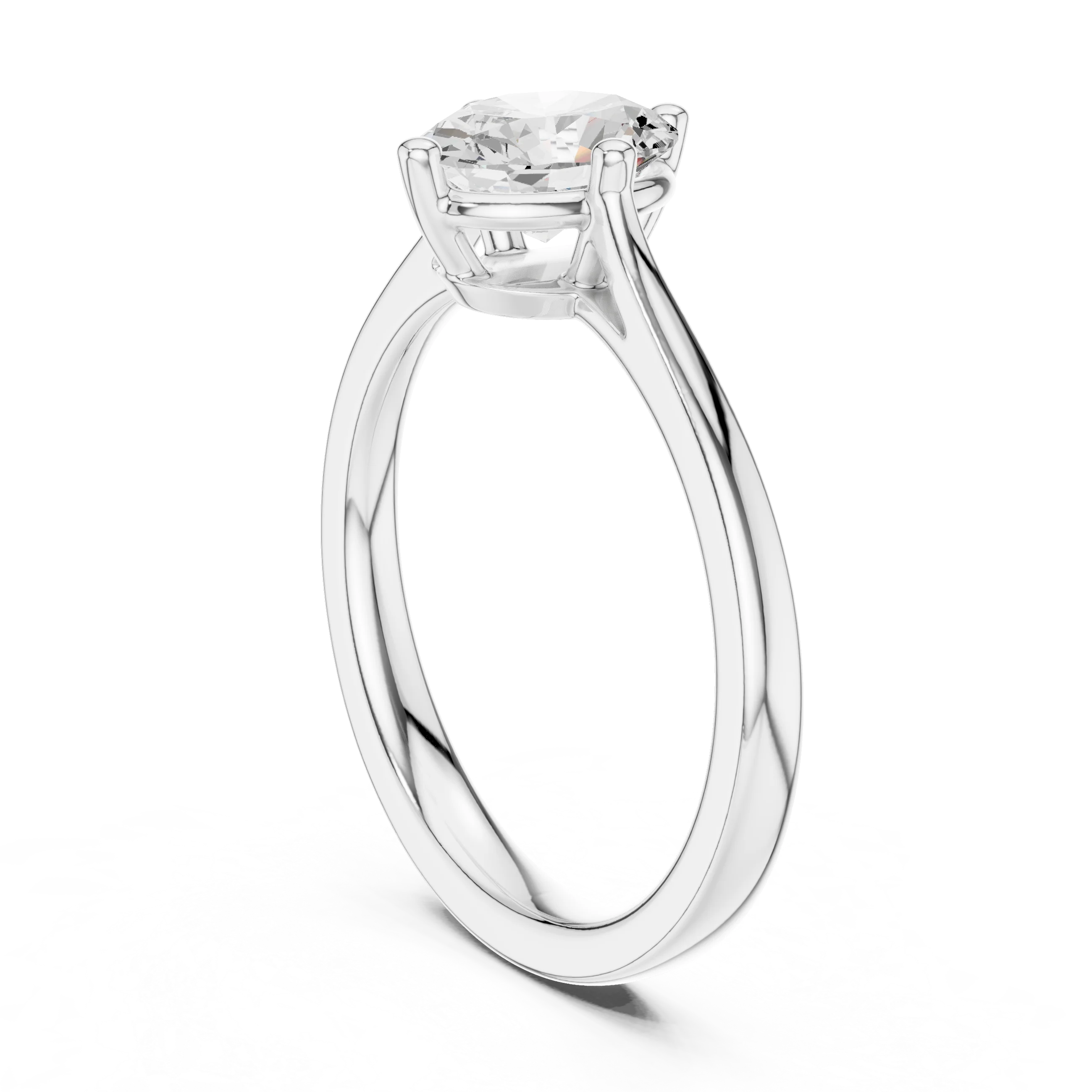 Oval Shape Diamond Solitaire Engagement Ring