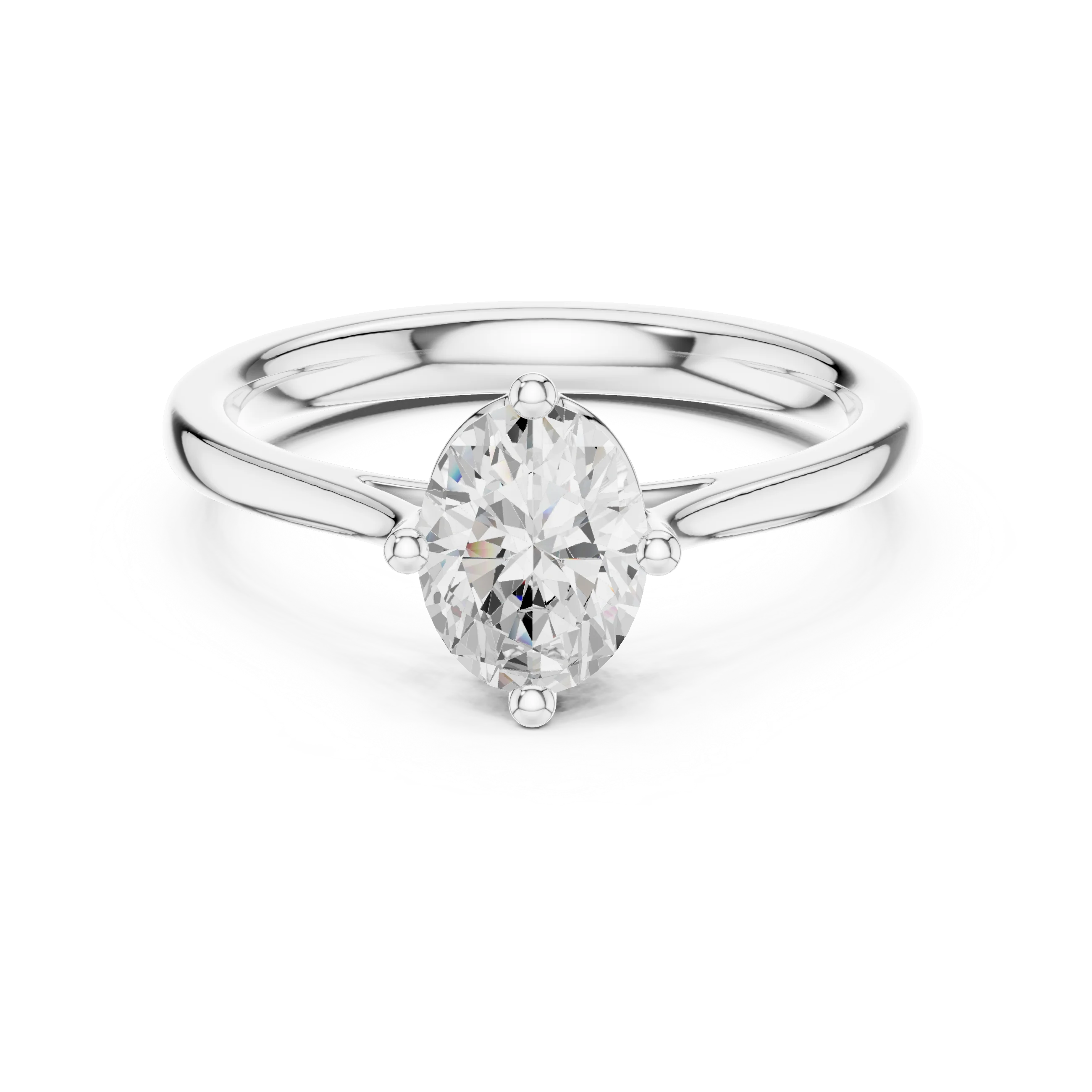 Oval Shape Diamond Solitaire Engagement Ring