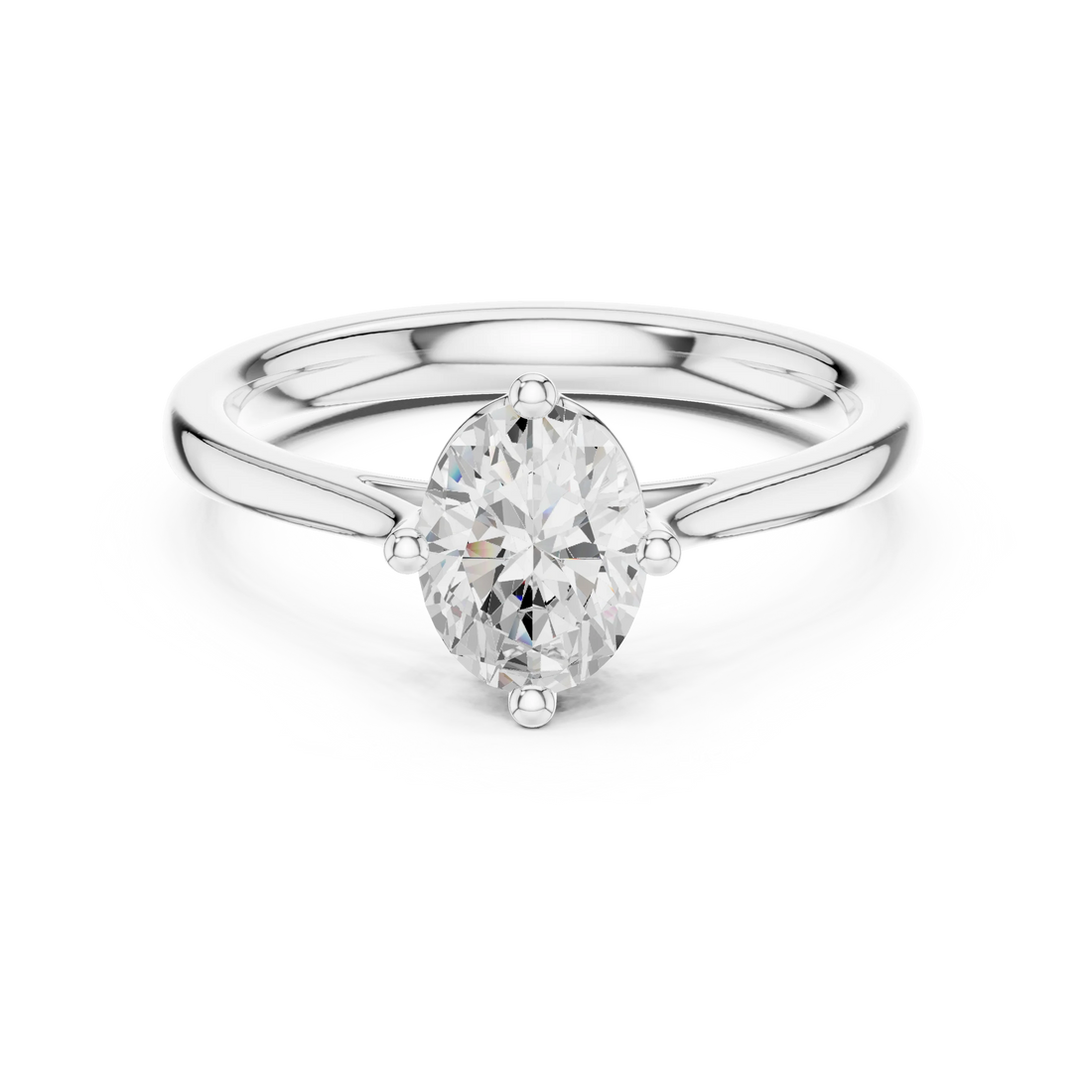Oval Shape Diamond Solitaire Engagement Ring