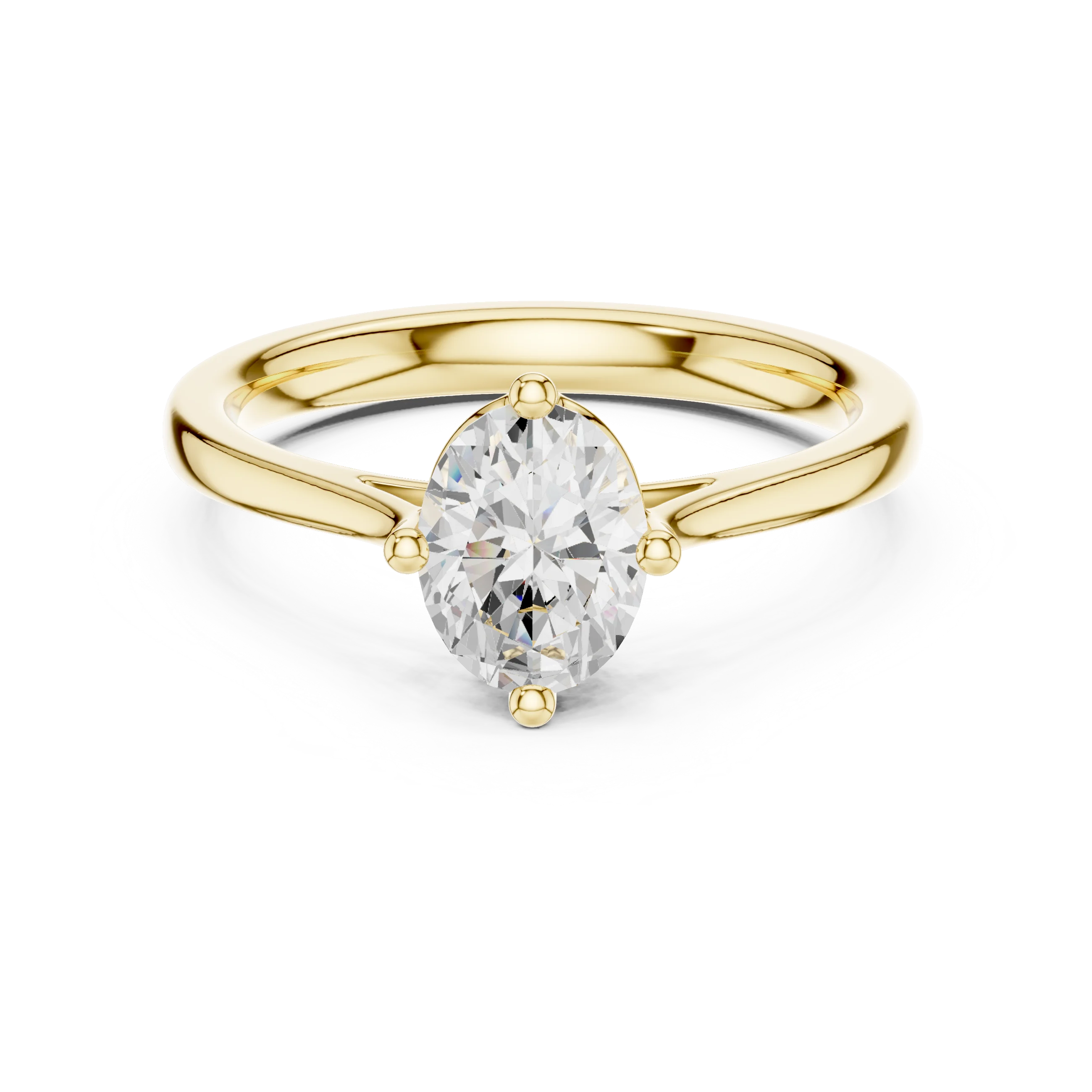 Oval Shape Diamond Solitaire Engagement Ring
