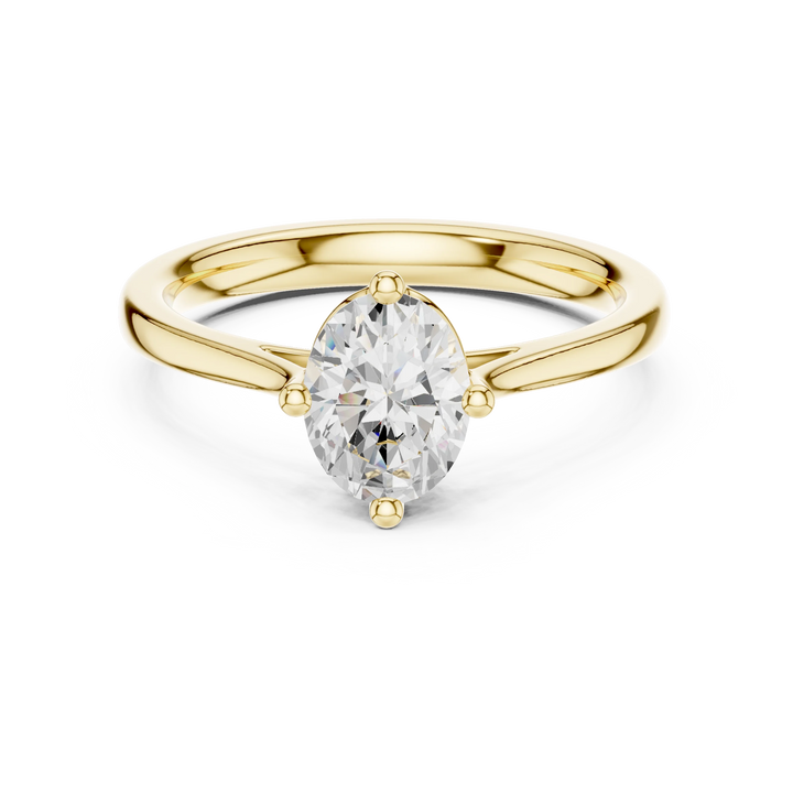 Oval Shape Diamond Solitaire Engagement Ring