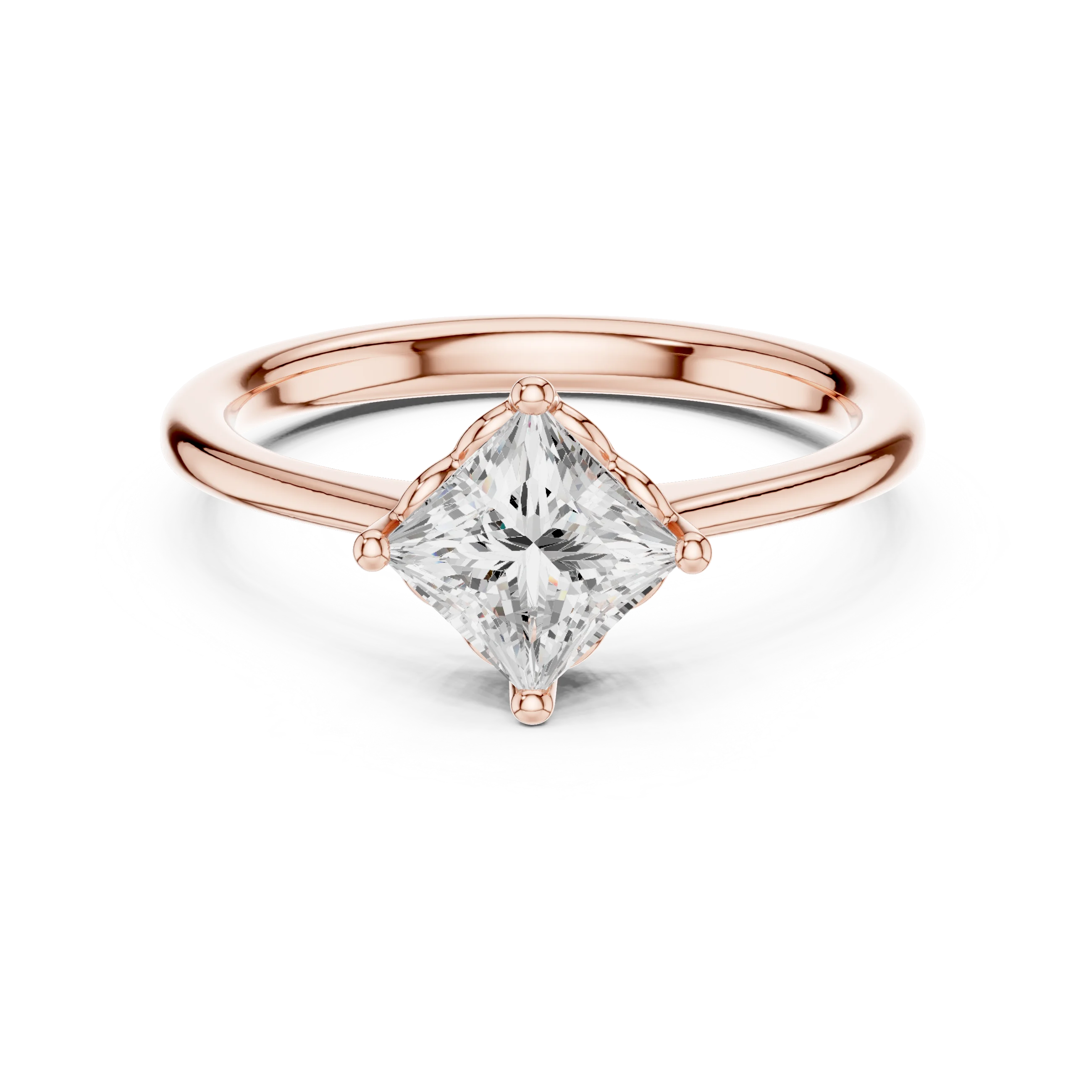Princess Shape Diamond Solitaire Engagement Ring