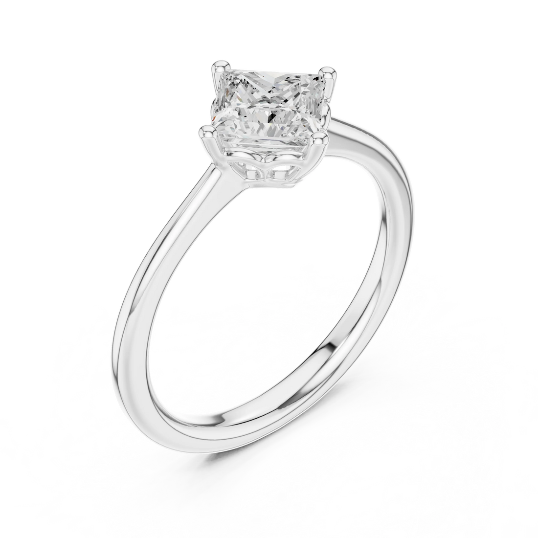 Princess Shape Diamond Solitaire Engagement Ring