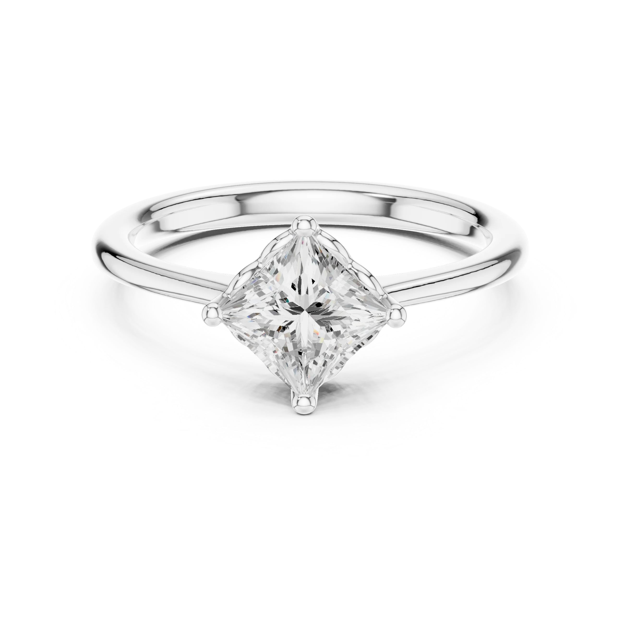 Princess Shape Diamond Solitaire Engagement Ring