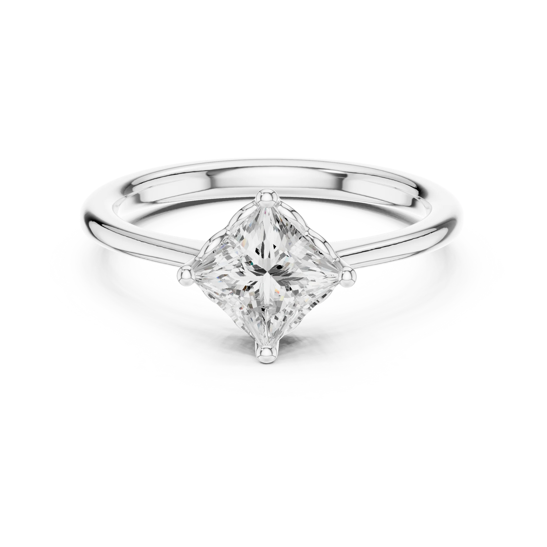 Princess Shape Diamond Solitaire Engagement Ring