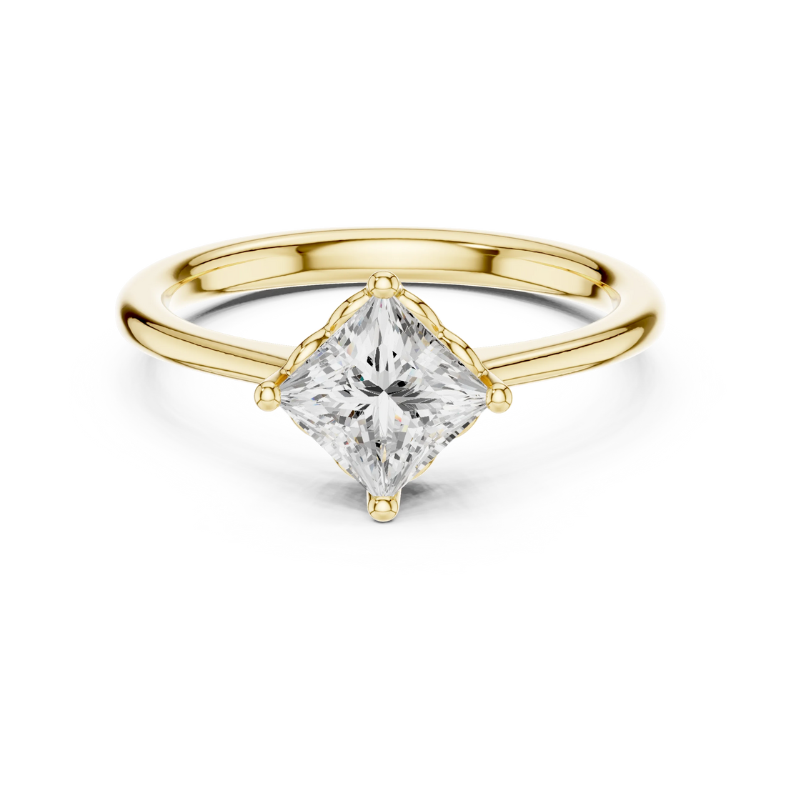 Princess Shape Diamond Solitaire Engagement Ring