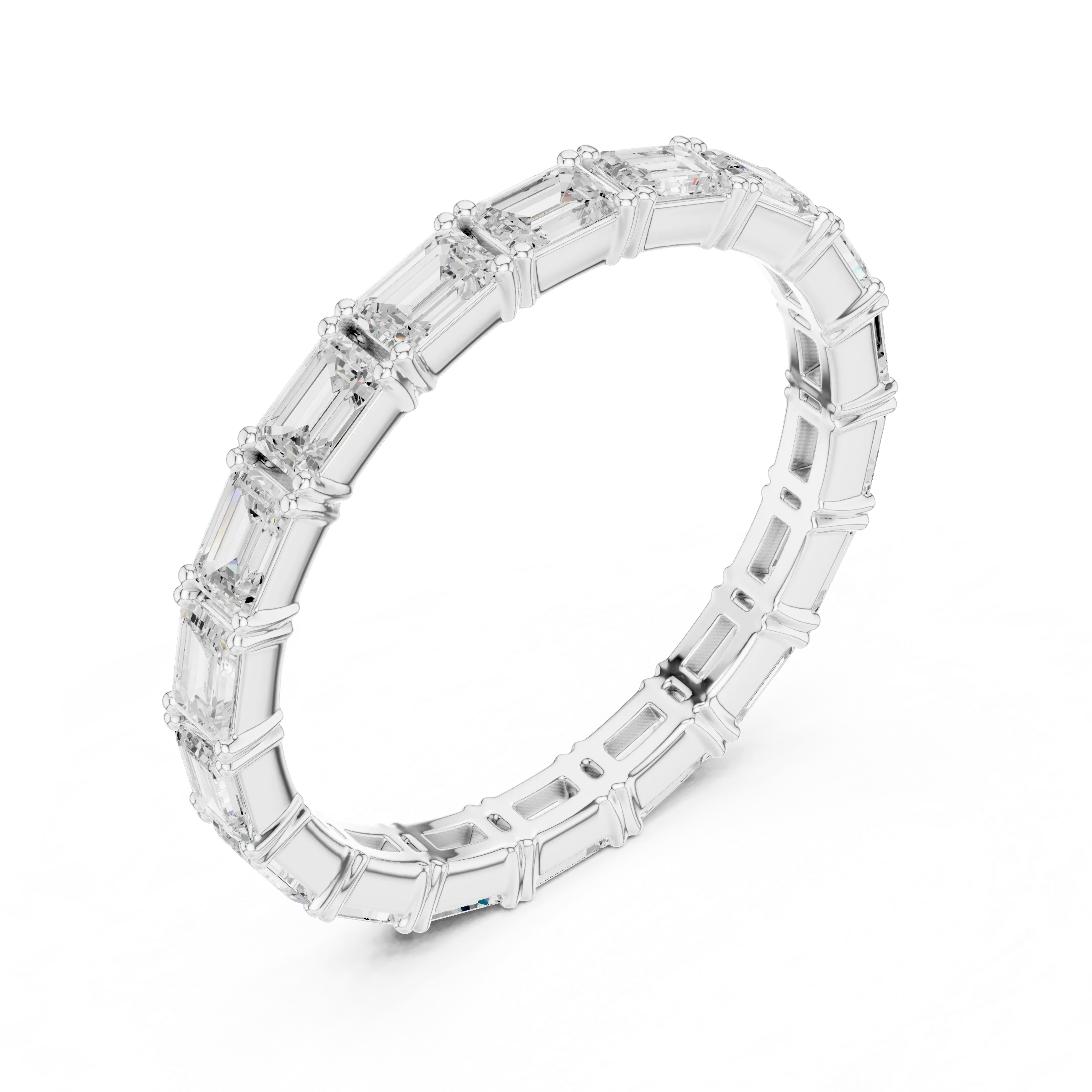 Emerald Diamond Full Eternity Band