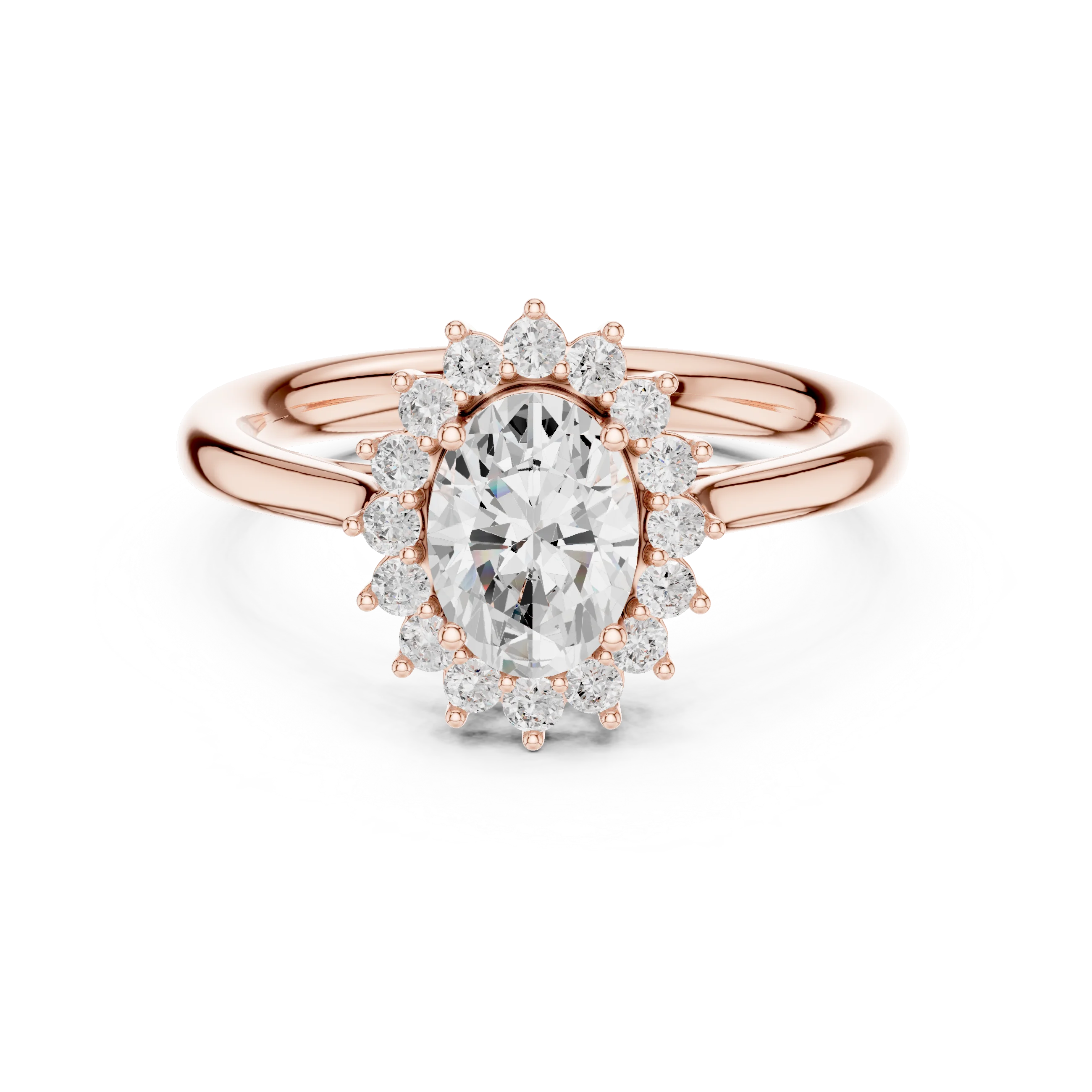 Oval Halo Diamond Engagement Ring