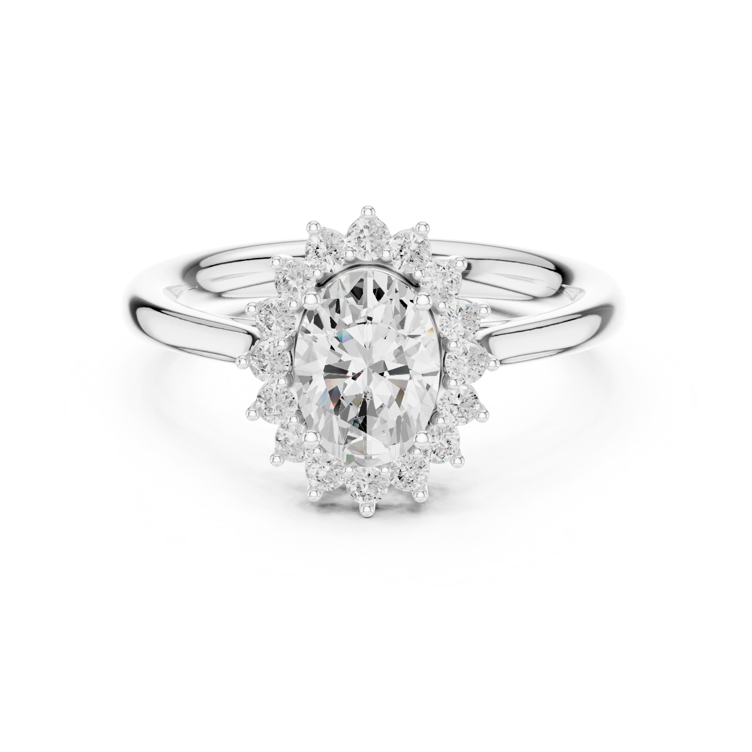 Oval Halo Diamond Engagement Ring