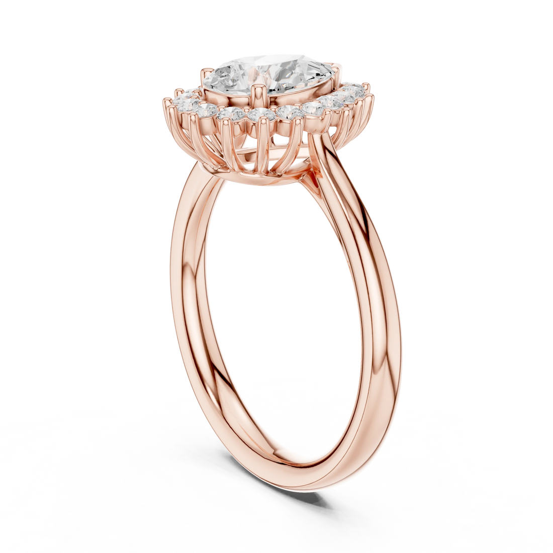 Pear Halo Diamond Engagement Ring